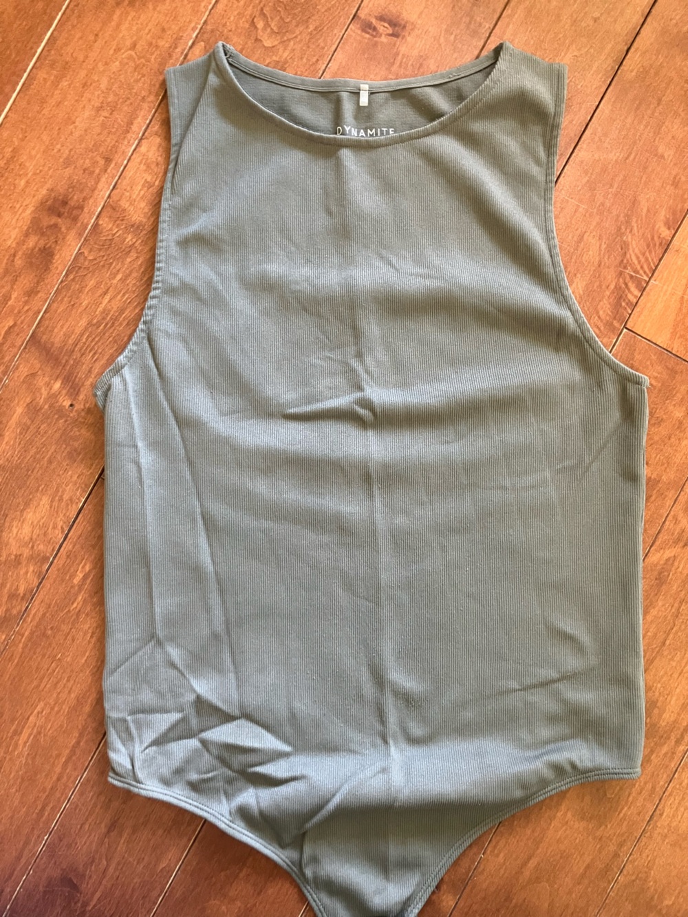 Dynamite Ribbed bodysuit in Olive